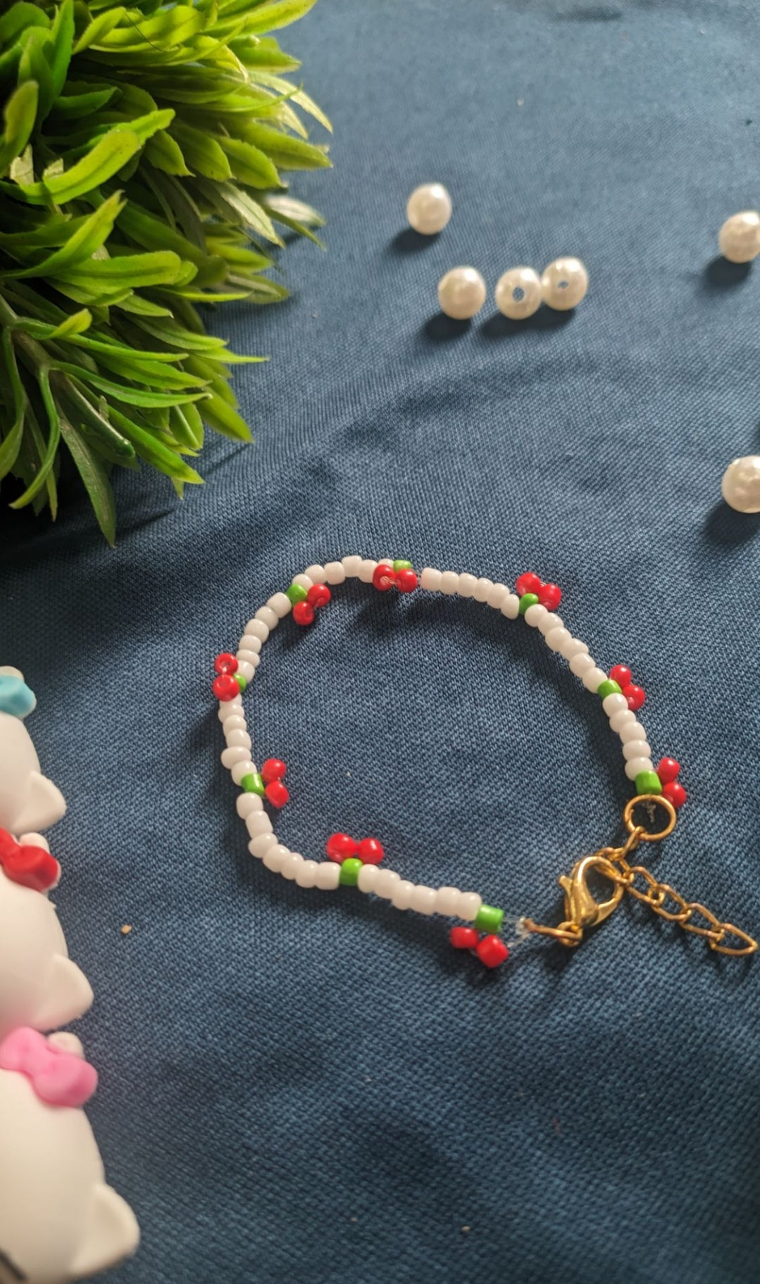 Cherry Bead Bracelet – Handmade Cute Aesthetic bracelet - bracelet for girl